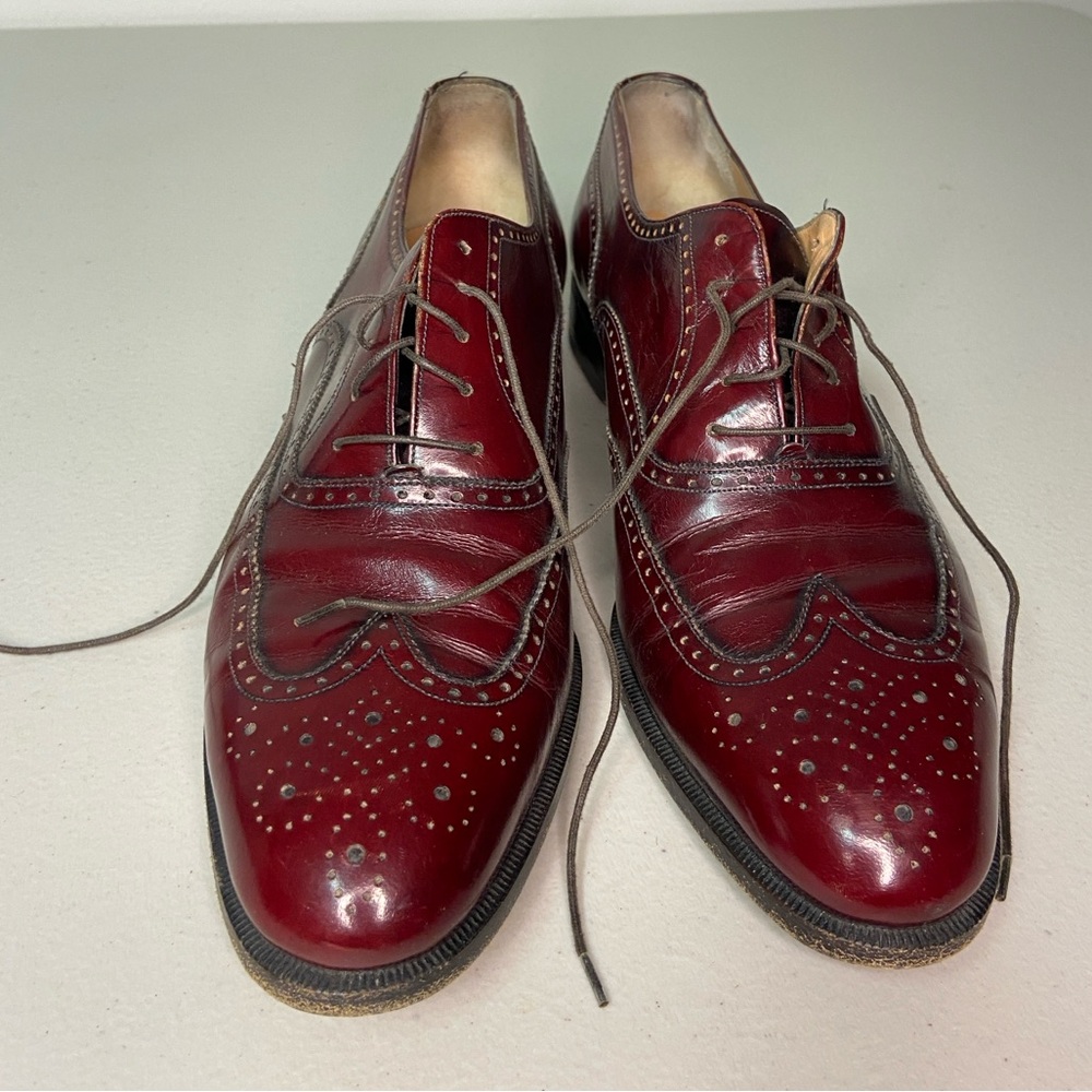 Salvatore Ferragamo Men's Burgundy Leather oxfords